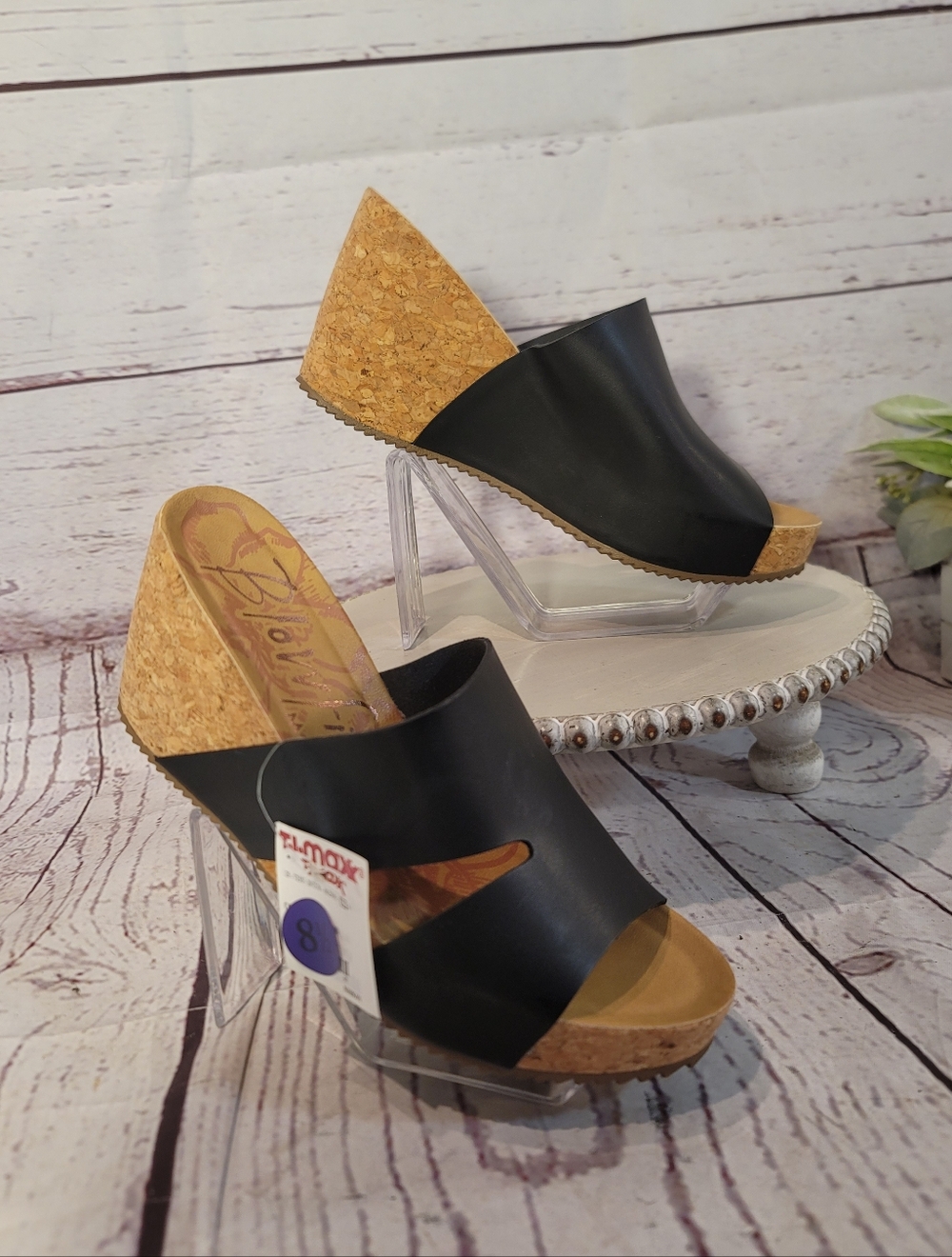 NWT Blowfish Malibu Womens Black Cork Wedge Slide Sandals Size 8.5 - Picture 3 of 14